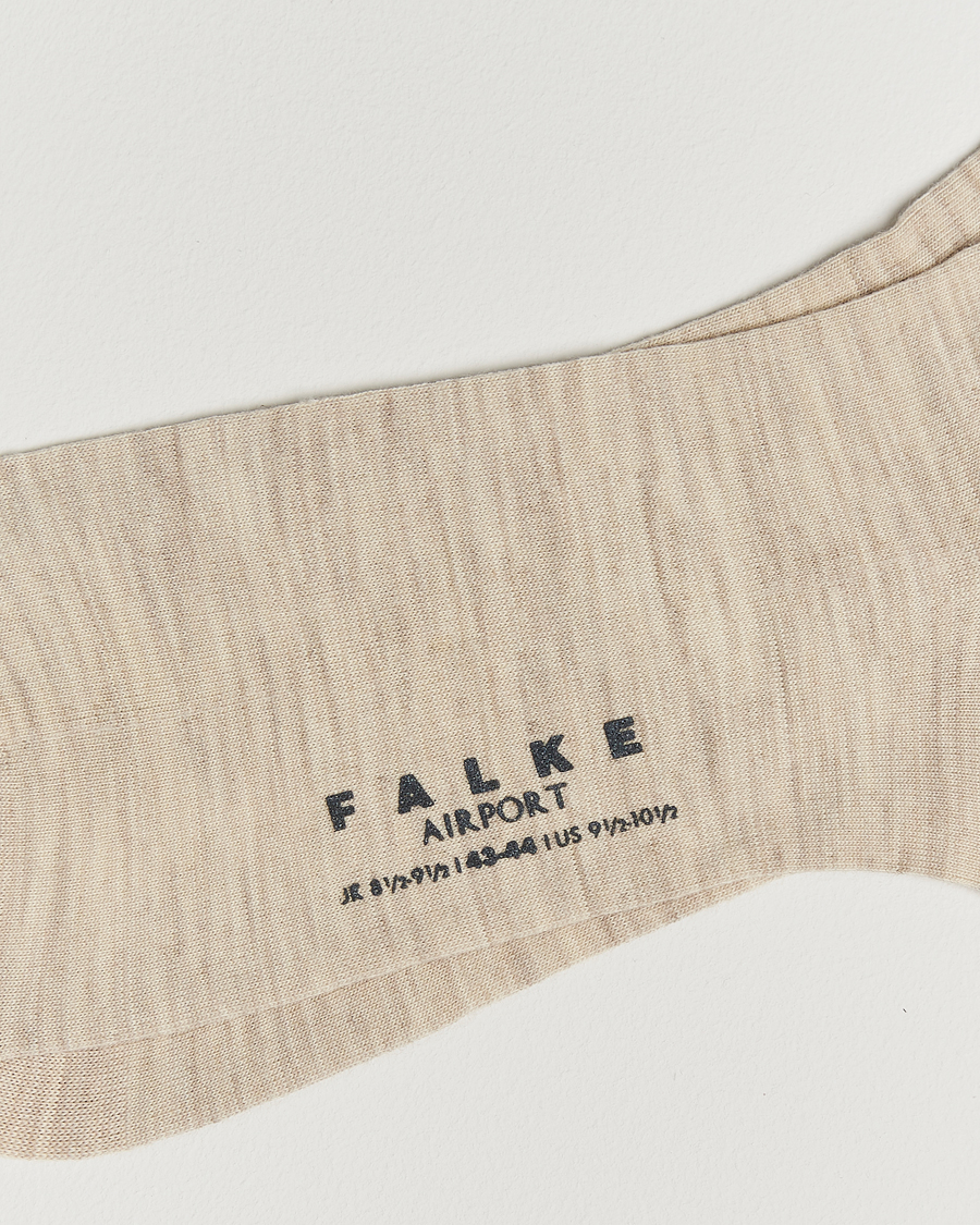 Mies | Alusvaatteet | Falke | Airport Knee Sock Beige Melange