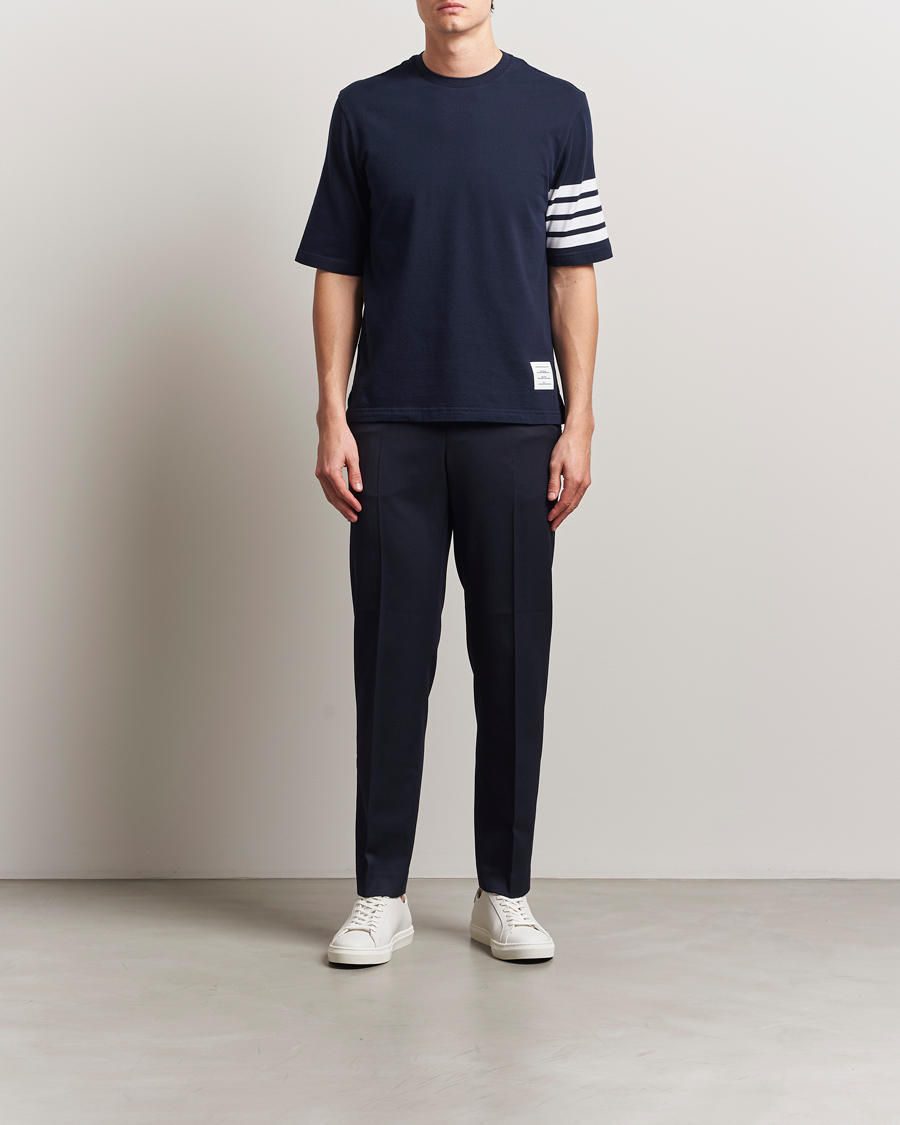 Mies | T-paidat | Thom Browne | 4-Bar T-Shirt Navy
