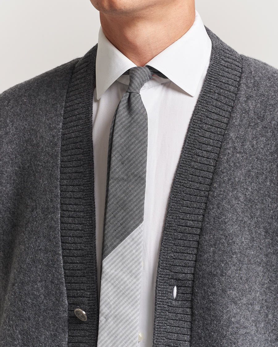 Mies | Solmiot | Thom Browne | Uni Stripe Tie Light Grey