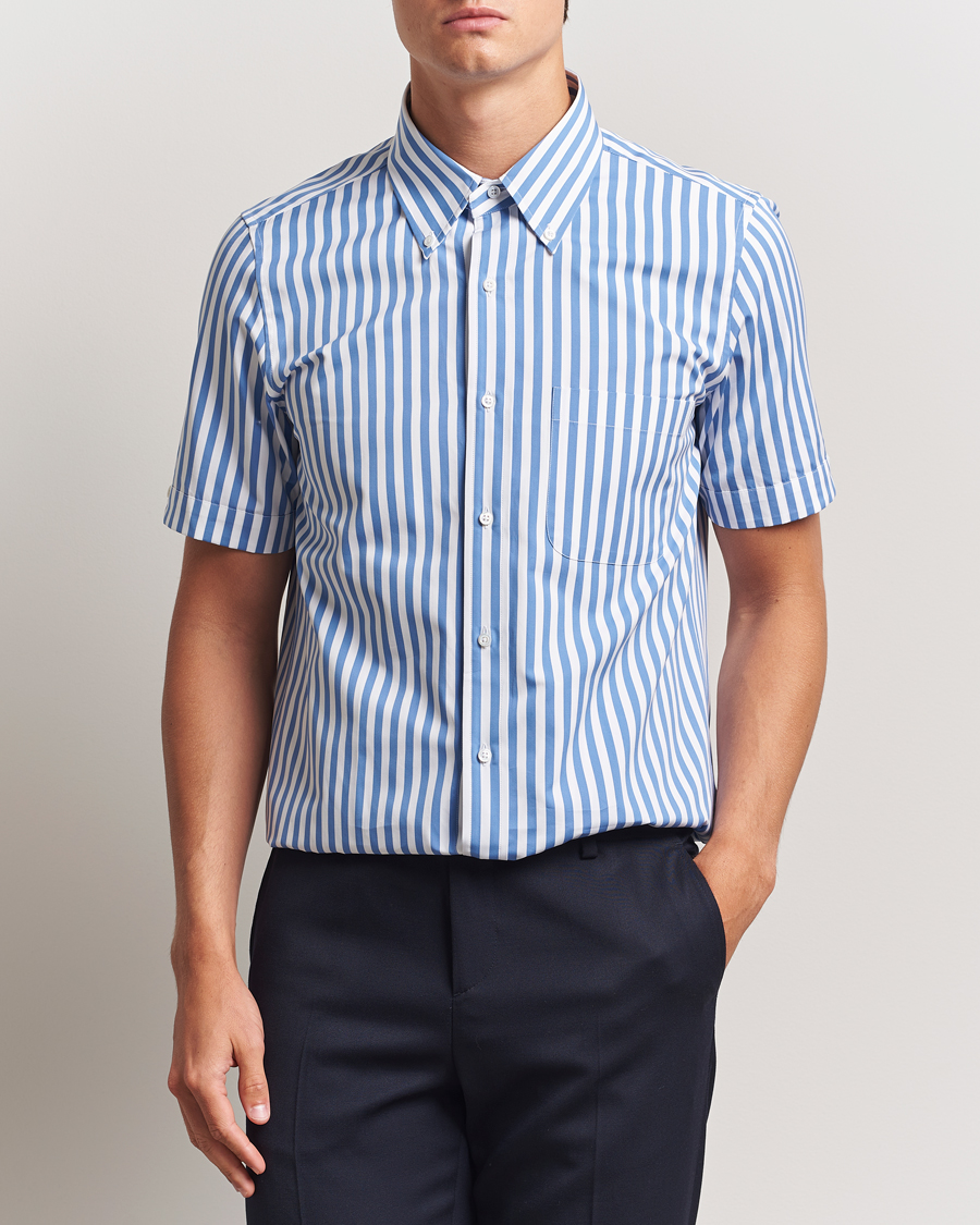 Mies | Kauluspaidat | Thom Browne | Short Sleeve Button Down Shirt Medium Blue