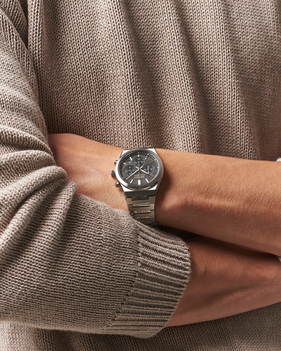Mies | Seiko Quartz Chronograph Steel 40mm Grey Dial | Seiko | Quartz Chronograph Steel 40mm Grey Dial