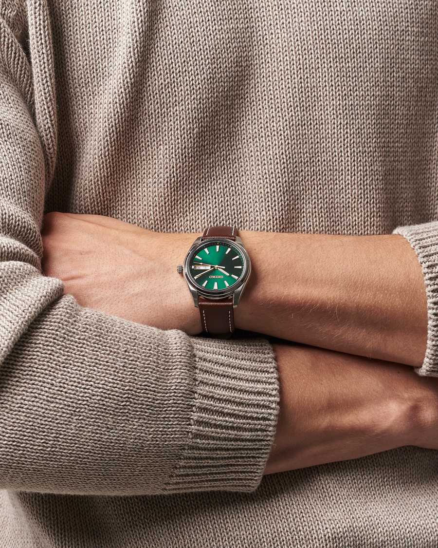 Mies | Seiko Quartz Leather 40mm Green Dial | Seiko | Quartz Leather 40mm Green Dial