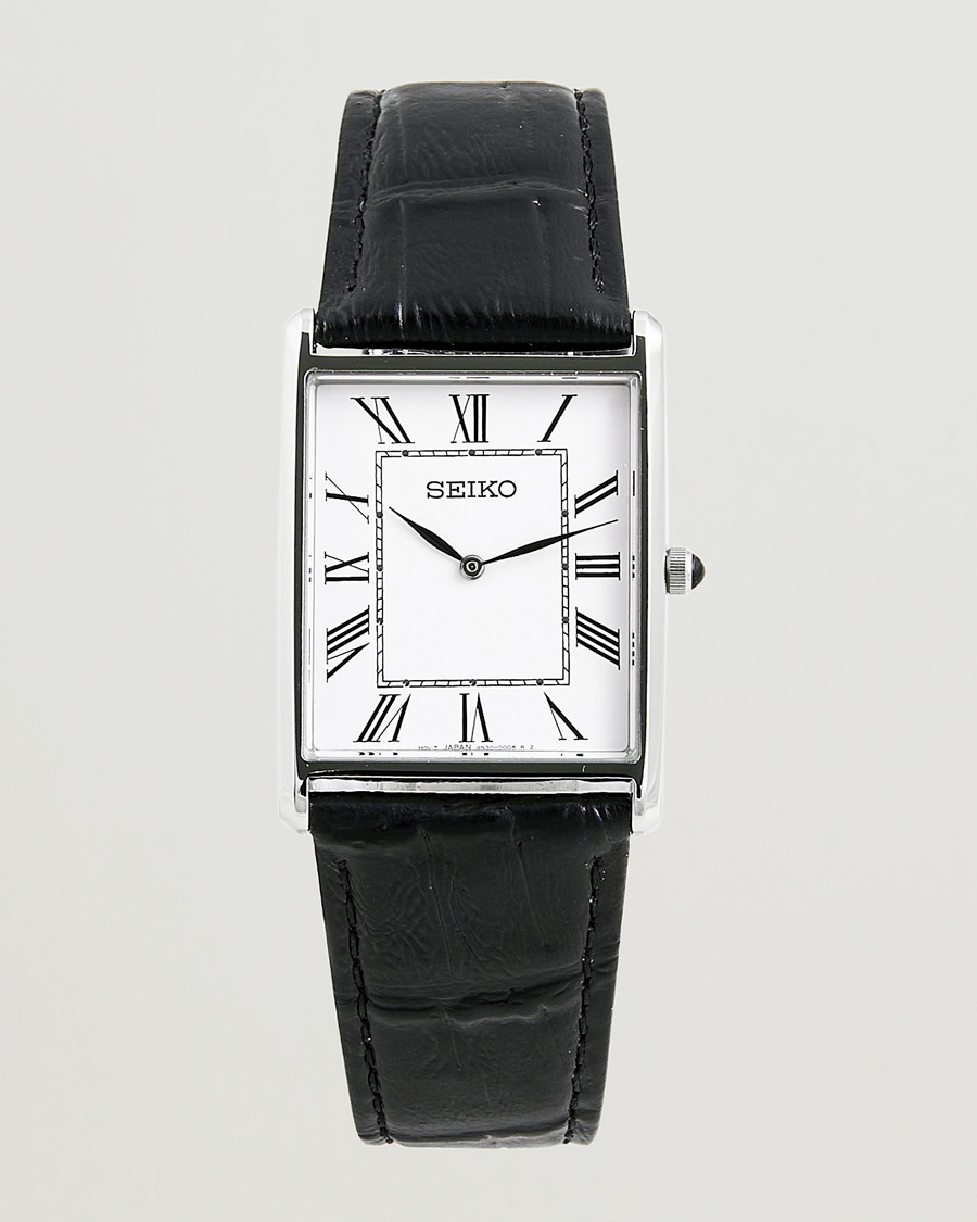Mies | Seiko Quartz Silver Leather 28mm White Dial | Seiko | Quartz Silver Leather 28mm White Dial