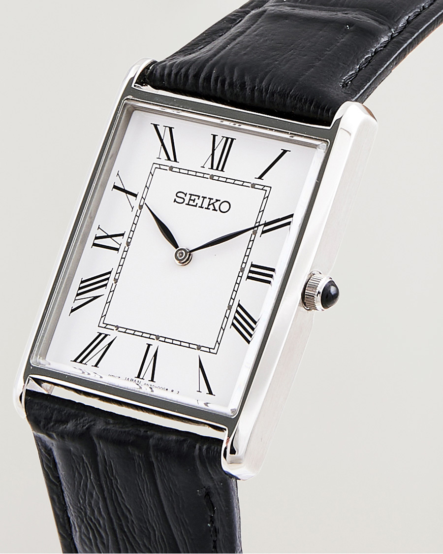 Mies | Seiko Quartz Silver Leather 28mm White Dial | Seiko | Quartz Silver Leather 28mm White Dial
