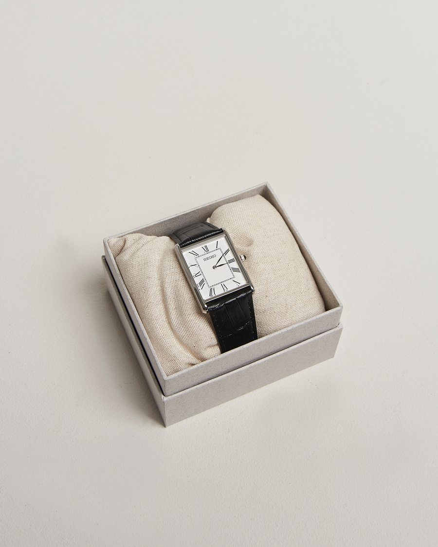 Mies | Seiko Quartz Silver Leather 28mm White Dial | Seiko | Quartz Silver Leather 28mm White Dial