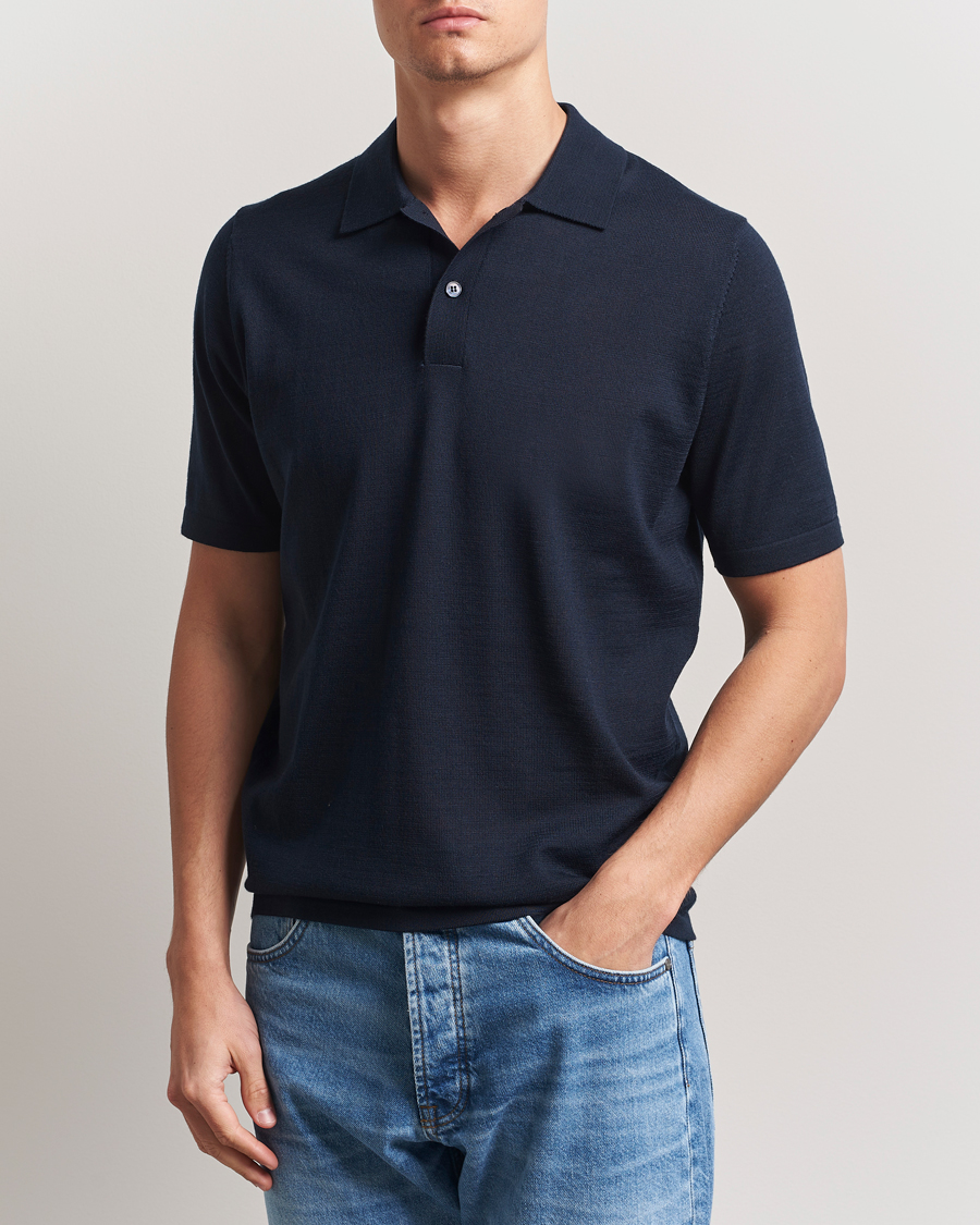 Mies | Pikeet | Samsøe Samsøe | Sarown Knitted Polo Salute Navy