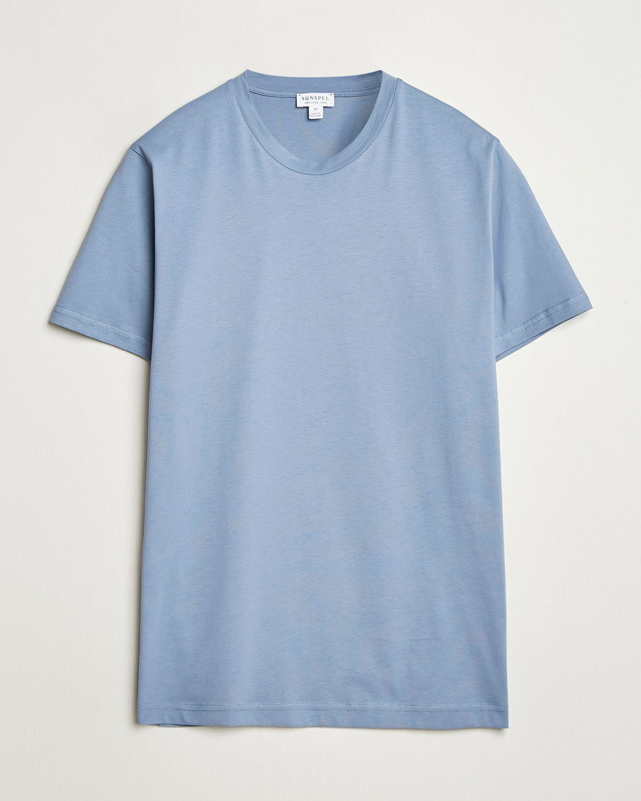 Mies | T-paidat | Sunspel | Riviera Midweight T-Shirt Vintage Blue