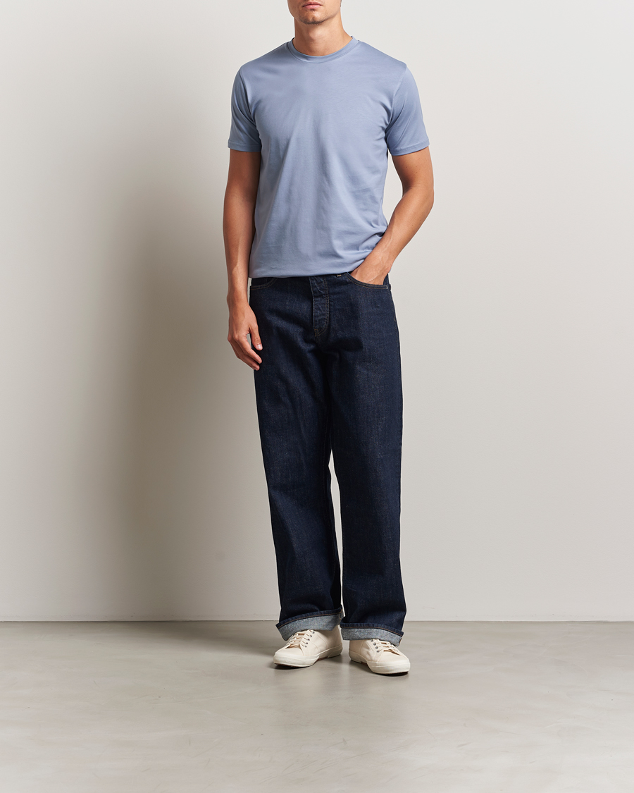 Mies | T-paidat | Sunspel | Riviera Midweight T-Shirt Vintage Blue