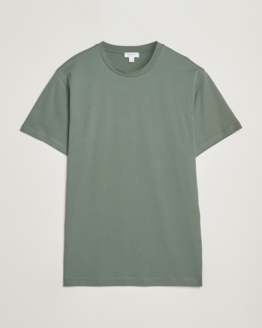 Mies | T-paidat | Sunspel | Riviera Midweight T-Shirt Dusk Green