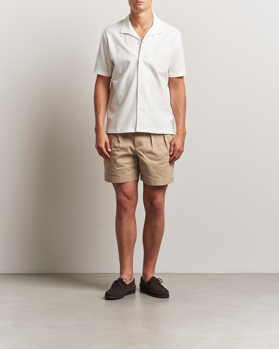 Mies | Kauluspaidat | Sunspel | Open Collar Mesh Shirt Ecru