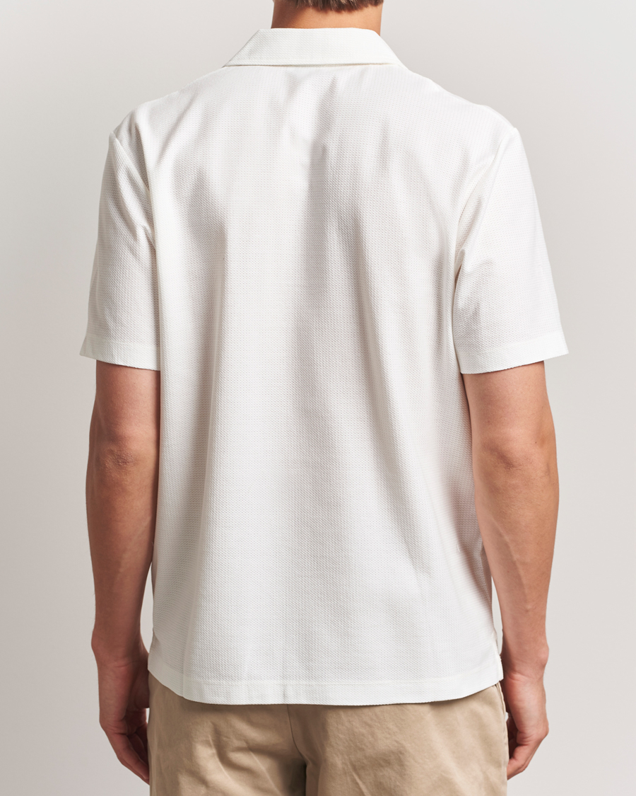 Mies | Kauluspaidat | Sunspel | Open Collar Mesh Shirt Ecru