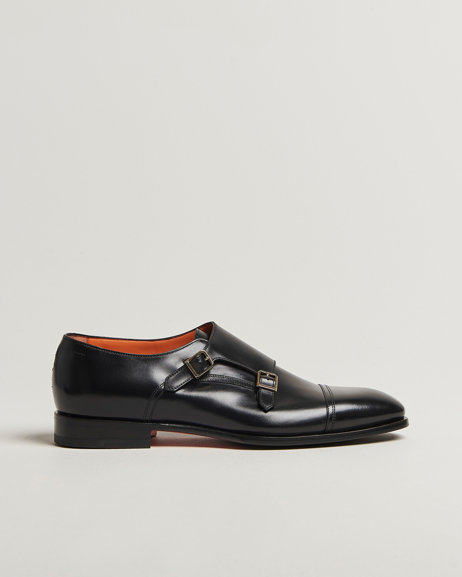 Mies | Solkikengät | Santoni | Adrian Double Monk Black Calf