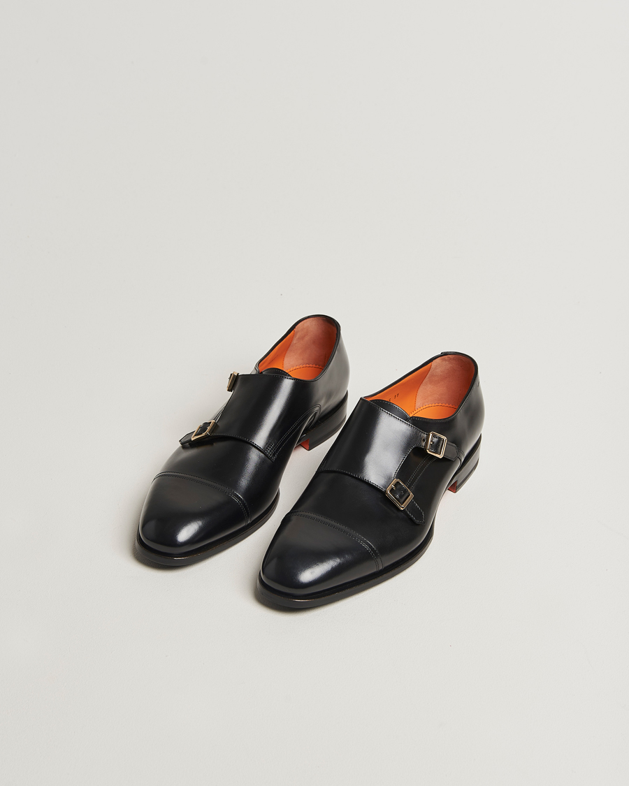 Mies | Solkikengät | Santoni | Adrian Double Monk Black Calf
