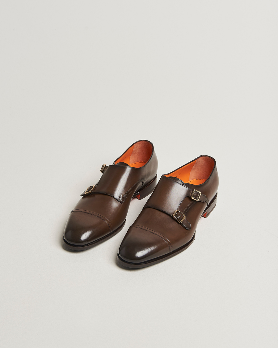 Mies | Solkikengät | Santoni | Adrian Double Monk Dark Brown Calf