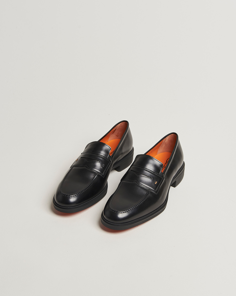 Mies | Loaferit | Santoni | Easy Penny Loafer Black Calf