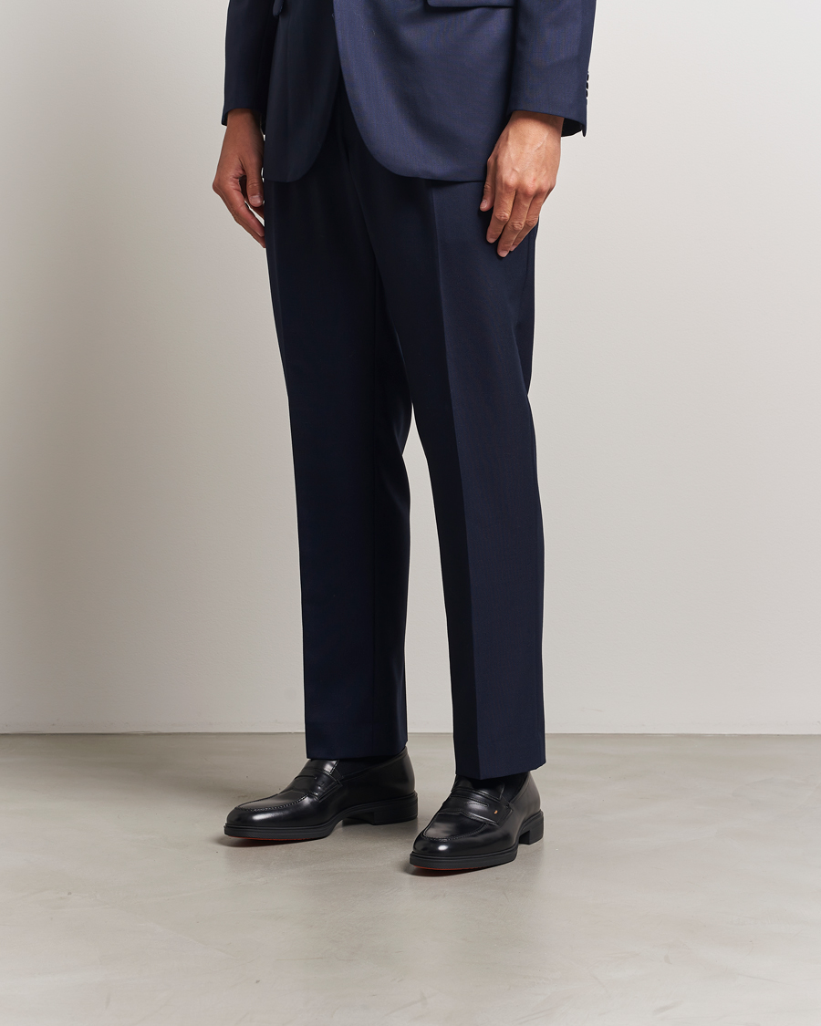 Mies | Loaferit | Santoni | Easy Penny Loafer Black Calf