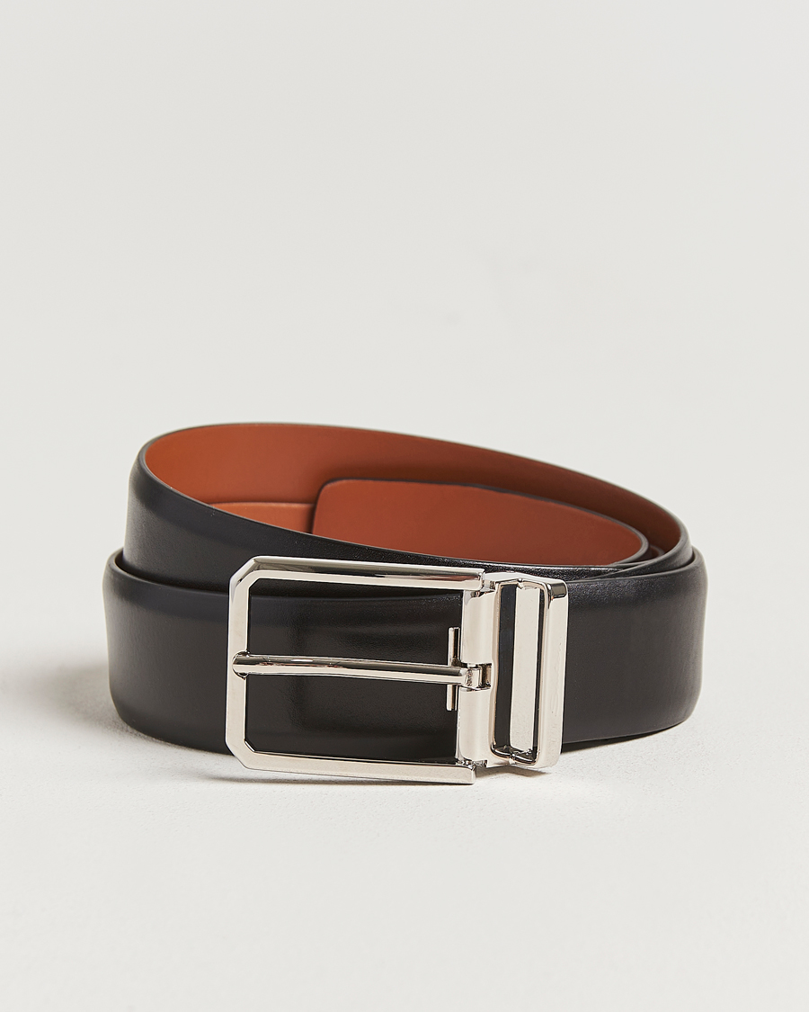 Mies | Vyöt | Santoni | Classic Leather Belt Black Calf