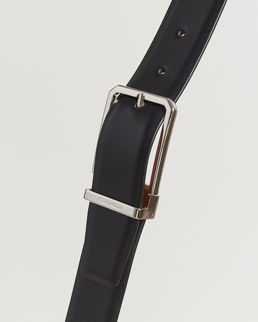 Mies | Vyöt | Santoni | Classic Leather Belt Black Calf
