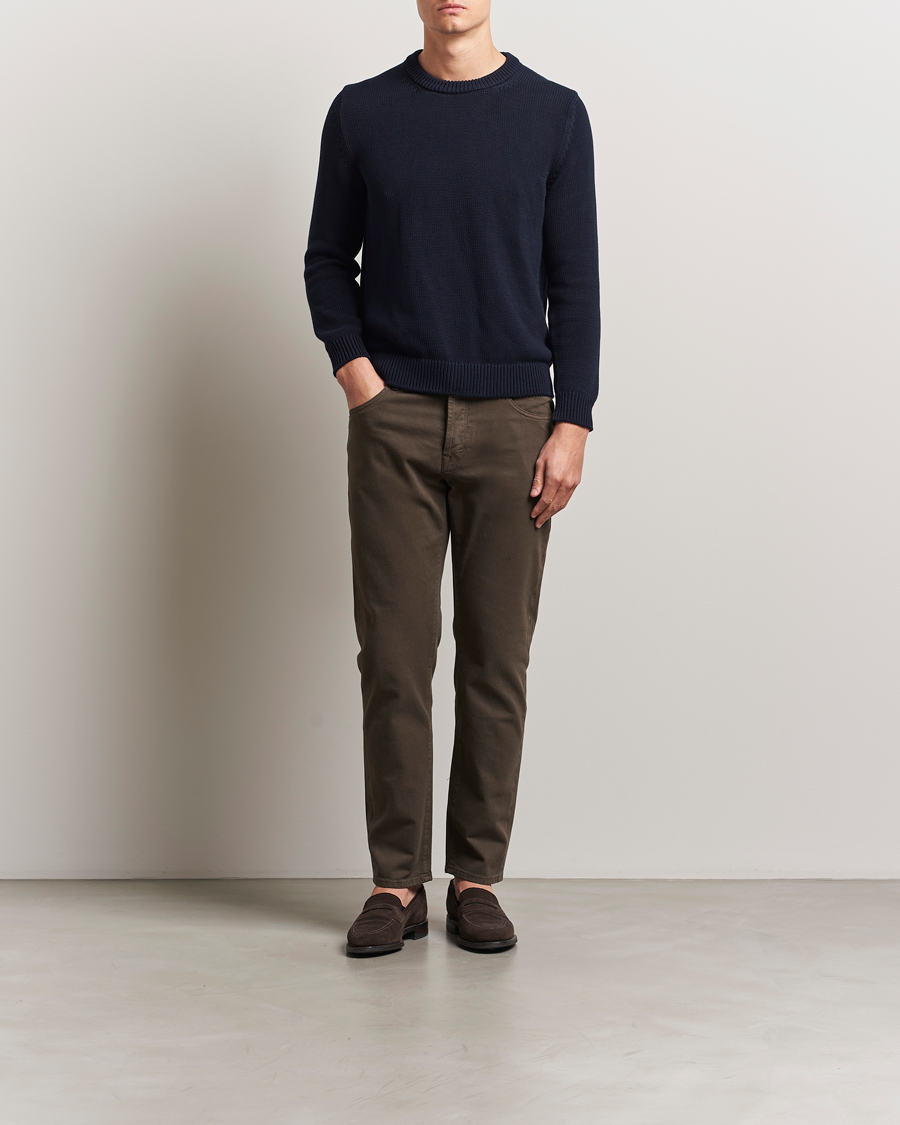 Mies | Housut | Incotex | 5-Pocket Cotton Stretch Pants Dark Brown