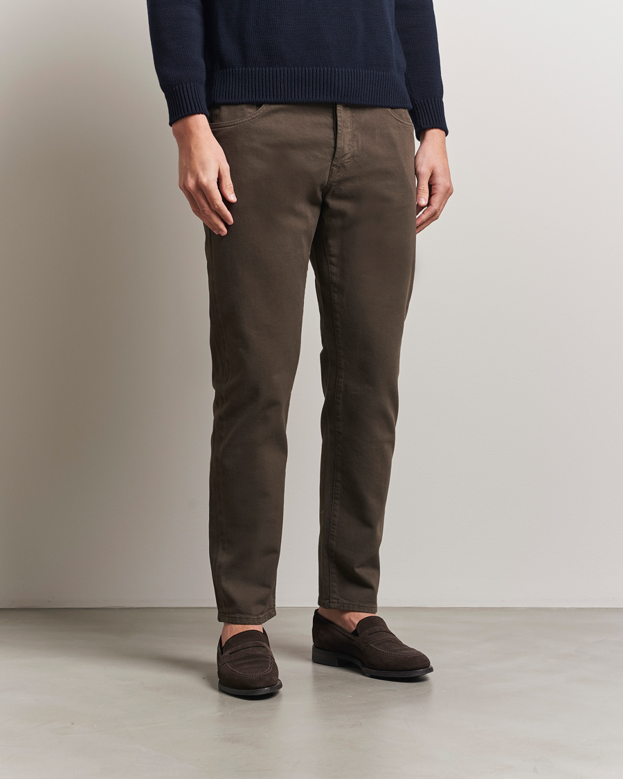 Mies | Housut | Incotex | 5-Pocket Cotton Stretch Pants Dark Brown
