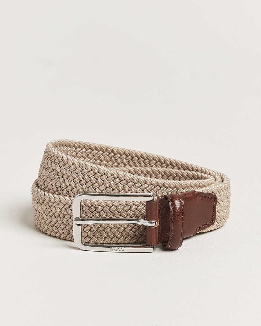 Mies | Vyöt | BOSS BLACK | Clorio Elastic Woven Belt Light Beige