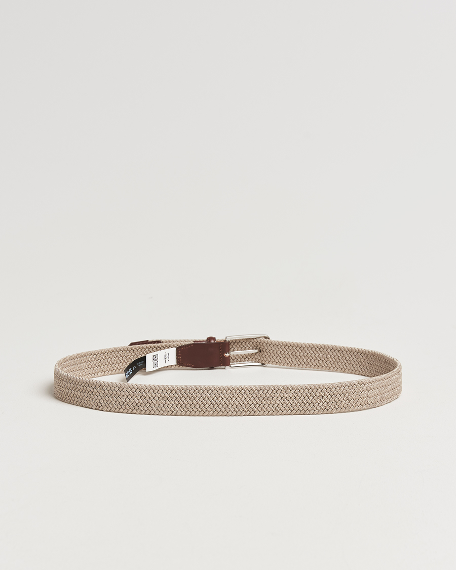 Mies | Vyöt | BOSS BLACK | Clorio Elastic Woven Belt Light Beige