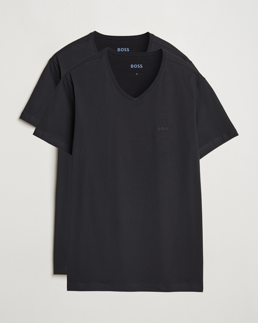 Mies | T-paidat | BOSS BLACK | 2-Pack Relaxed Fit V-Neck T-Shirt Black