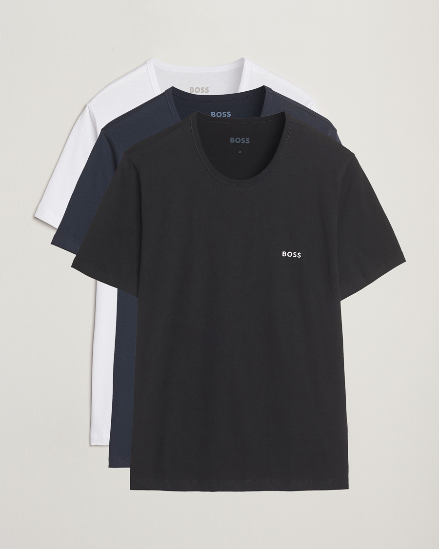 Mies | T-paidat | BOSS BLACK | 3-Pack Crew Neck T-Shirt White/Navy/Black