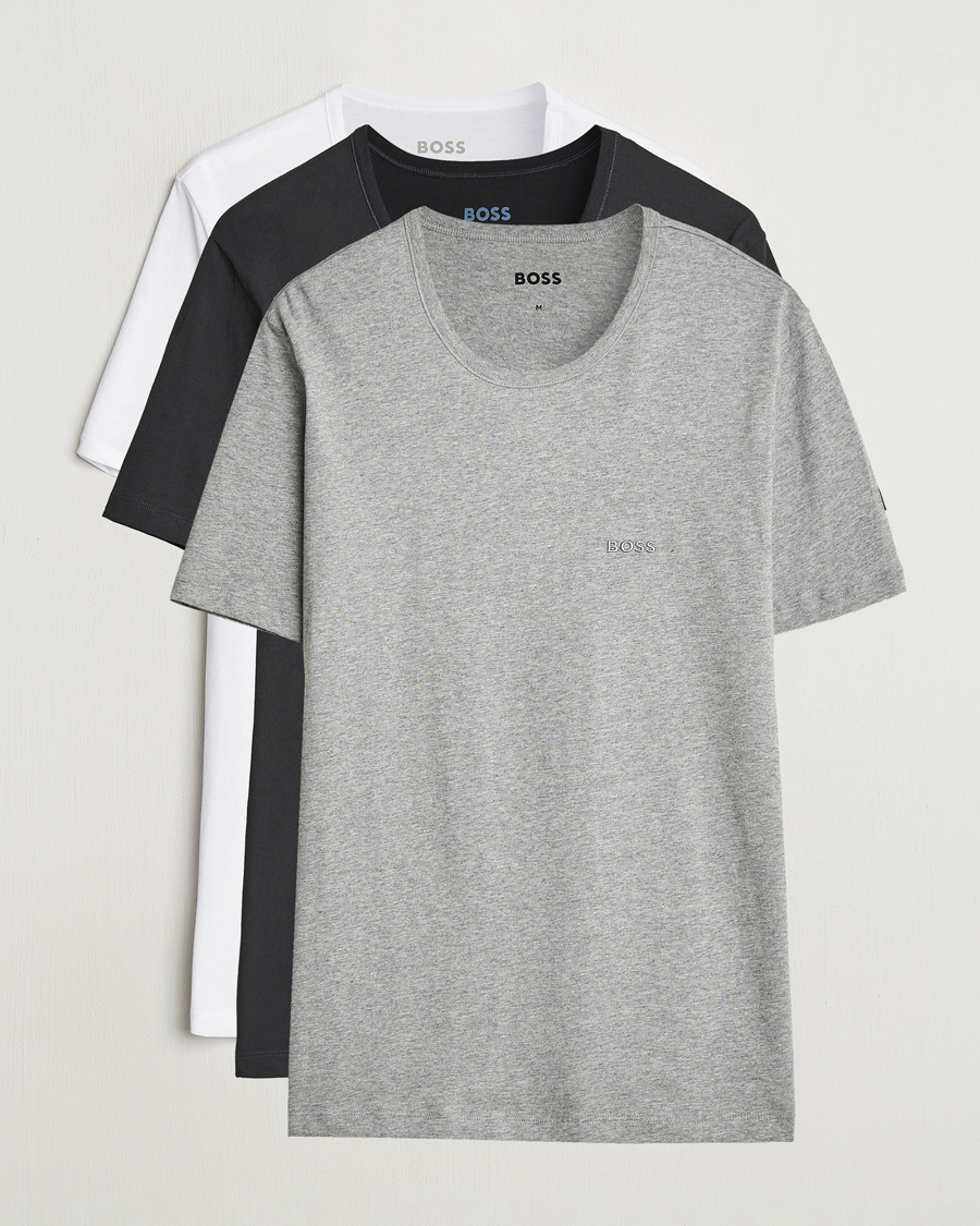 Mies | T-paidat | BOSS BLACK | 3-Pack Crew Neck T-Shirt White/Grey/Black
