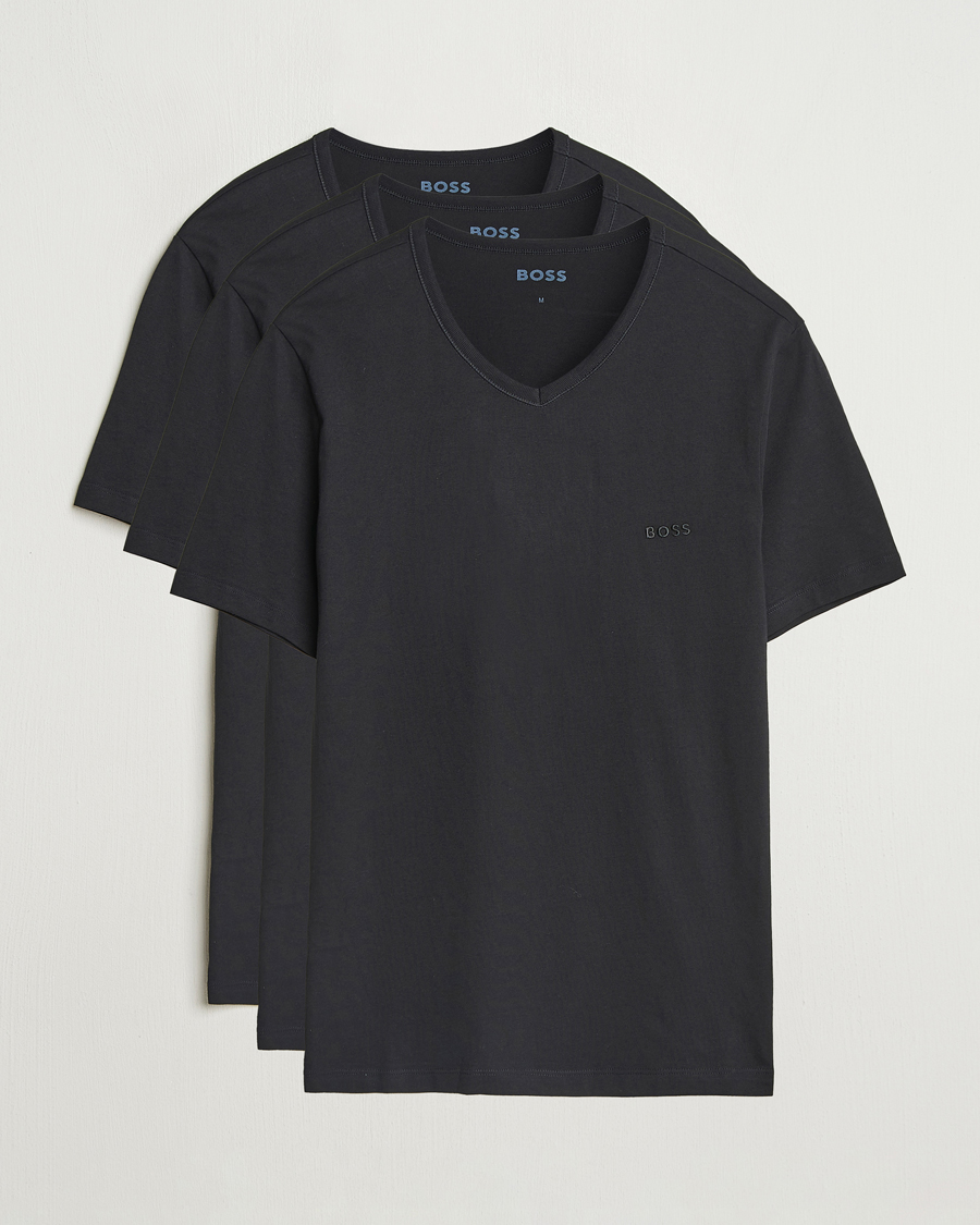 Mies | T-paidat | BOSS BLACK | 3-Pack V-Neck T-Shirt Black