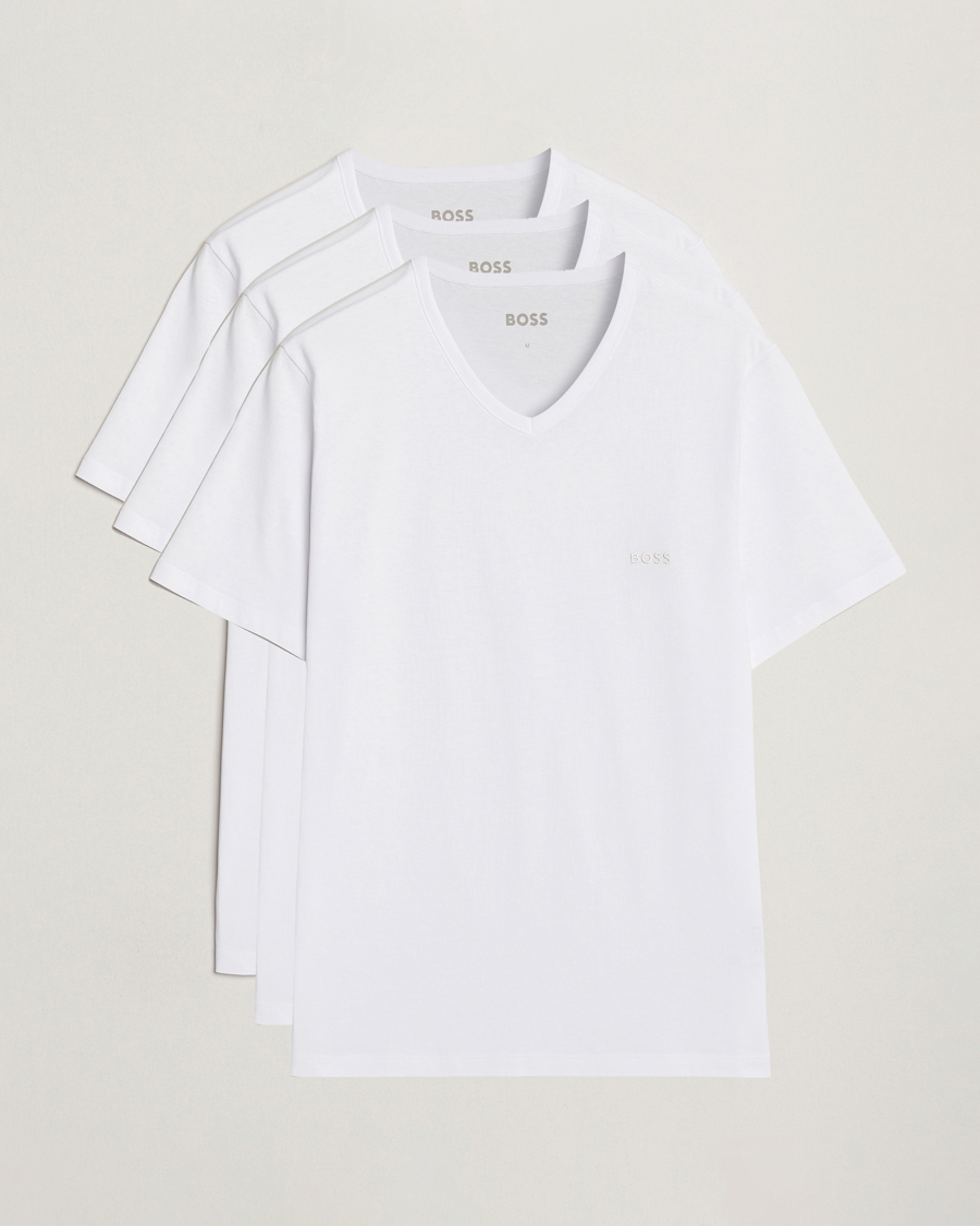 Mies | T-paidat | BOSS BLACK | 3-Pack V-Neck T-Shirt White