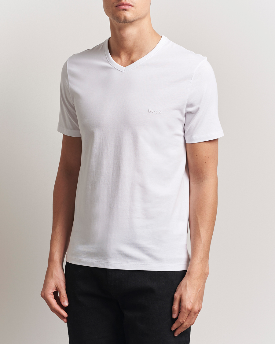Mies | T-paidat | BOSS BLACK | 3-Pack V-Neck T-Shirt White