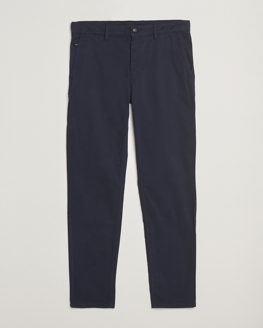 Mies | Housut | BOSS ORANGE | Tapered Fit Cotton Chinos Dark Blue