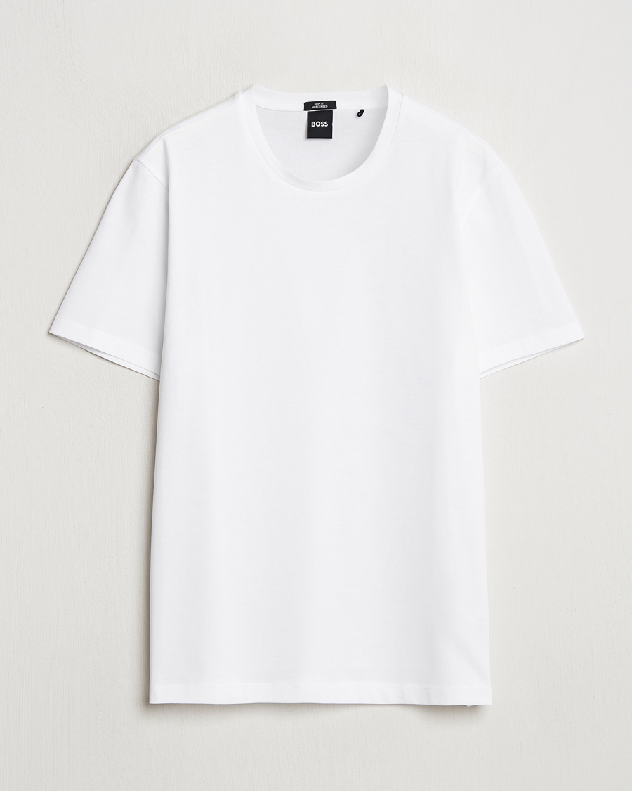 Mies | T-paidat | BOSS BLACK | Tessler Mercerized Crew Neck T-Shirt White