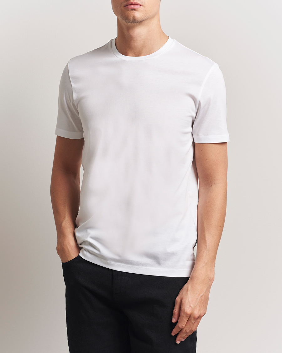 Mies | T-paidat | BOSS BLACK | Tessler Mercerized Crew Neck T-Shirt White
