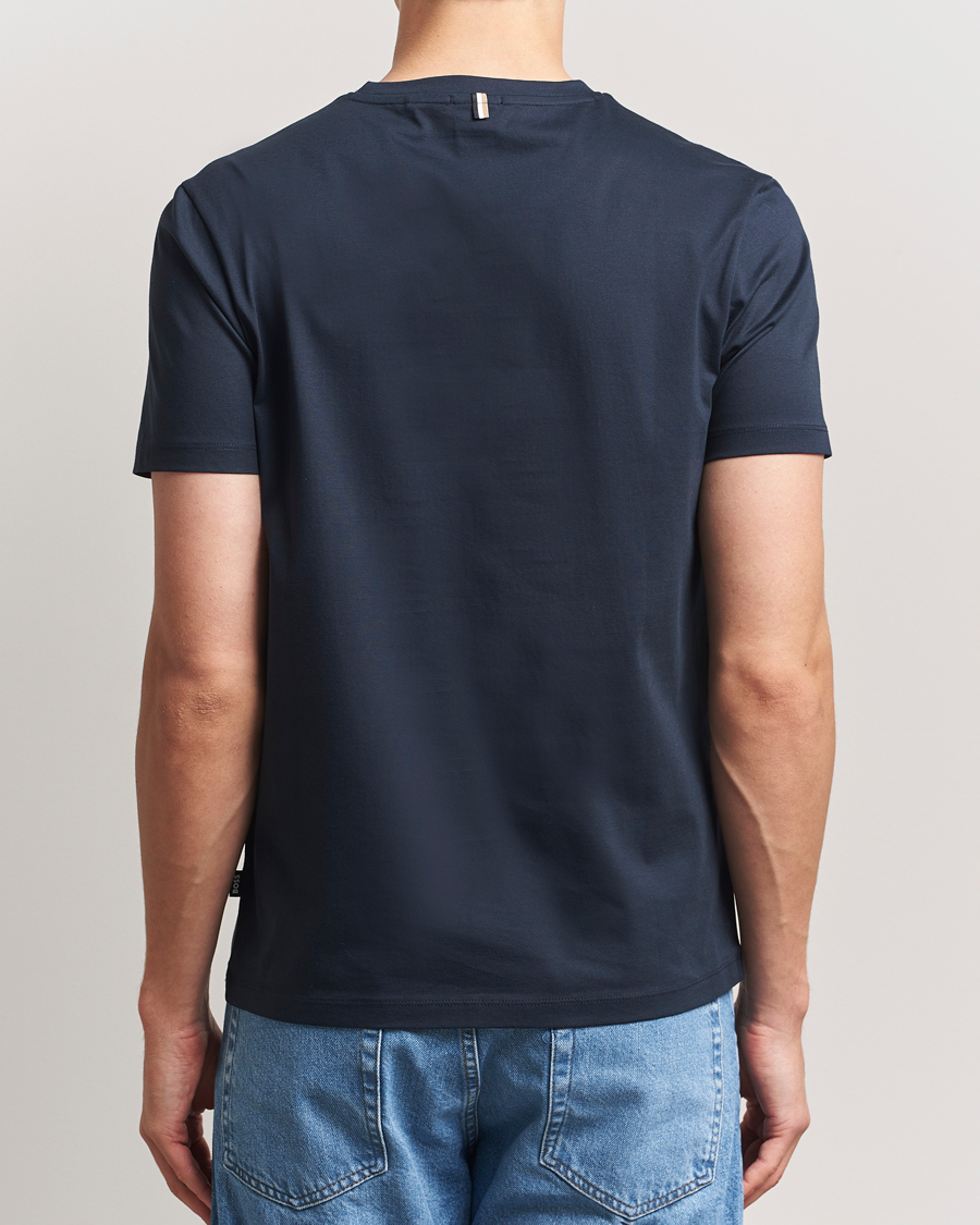 Mies | T-paidat | BOSS BLACK | Tessler Mercerized Crew Neck T-Shirt Dark Blue