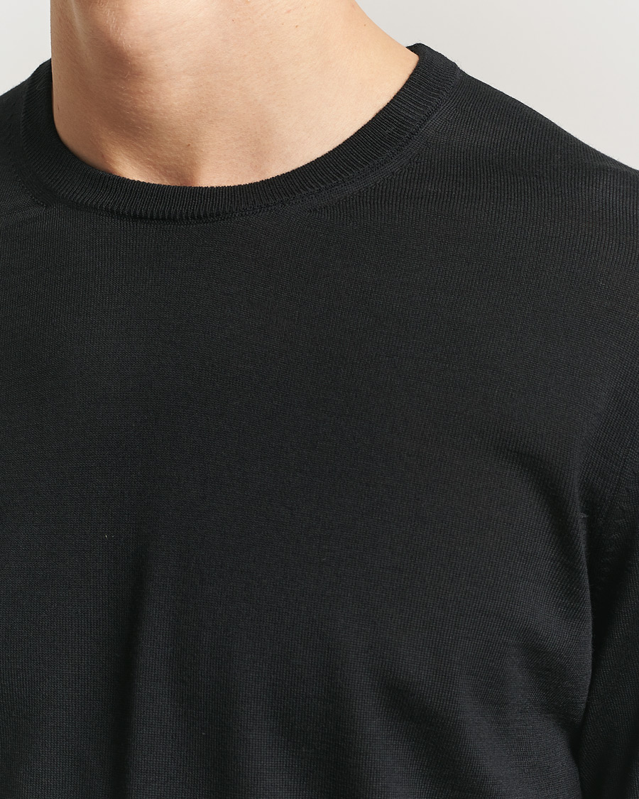 Mies | Puserot | BOSS BLACK | Leno Wool Crew Neck Pullover Black