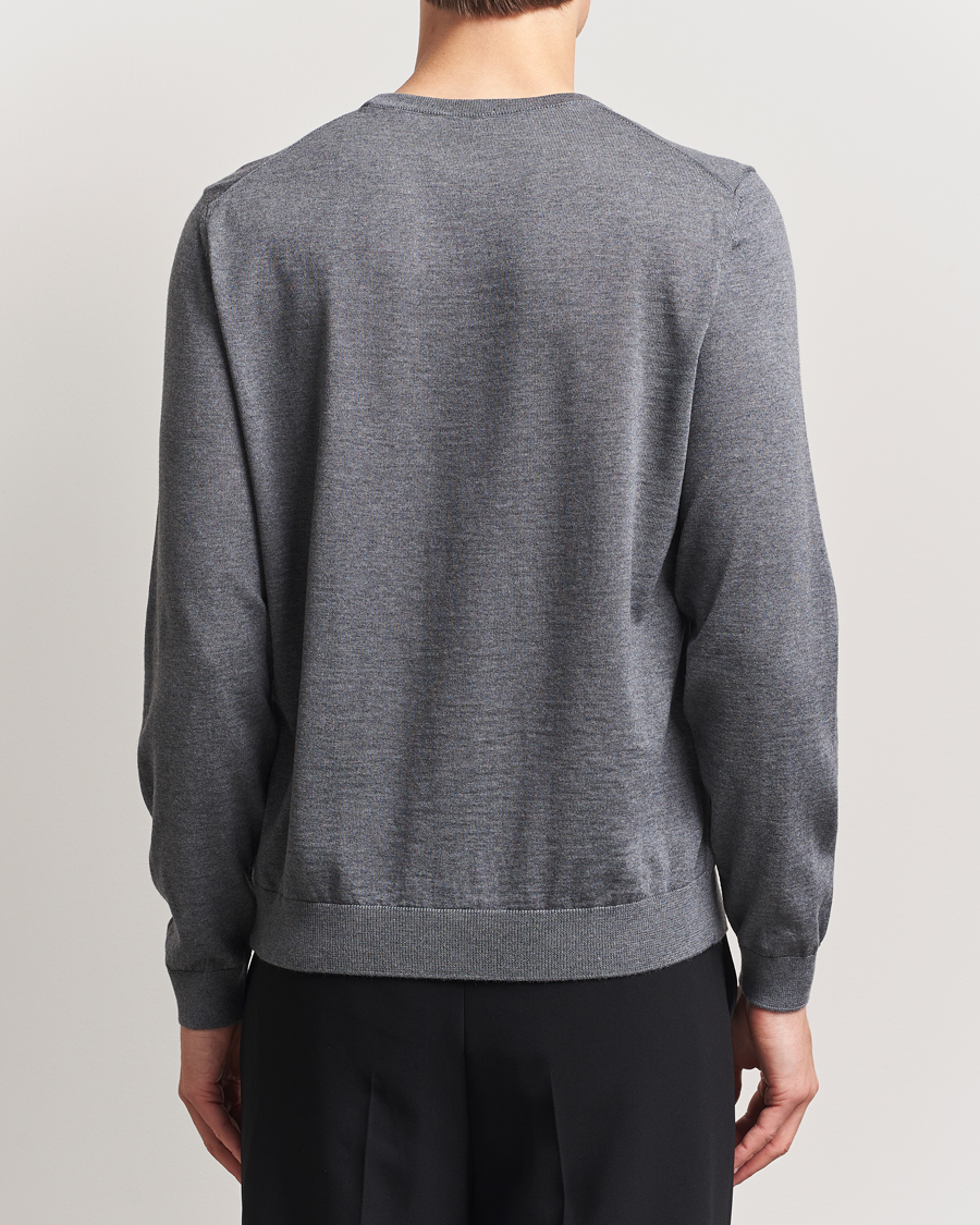 Mies | Puserot | BOSS BLACK | Leno Wool Crew Neck Pullover Medium Grey