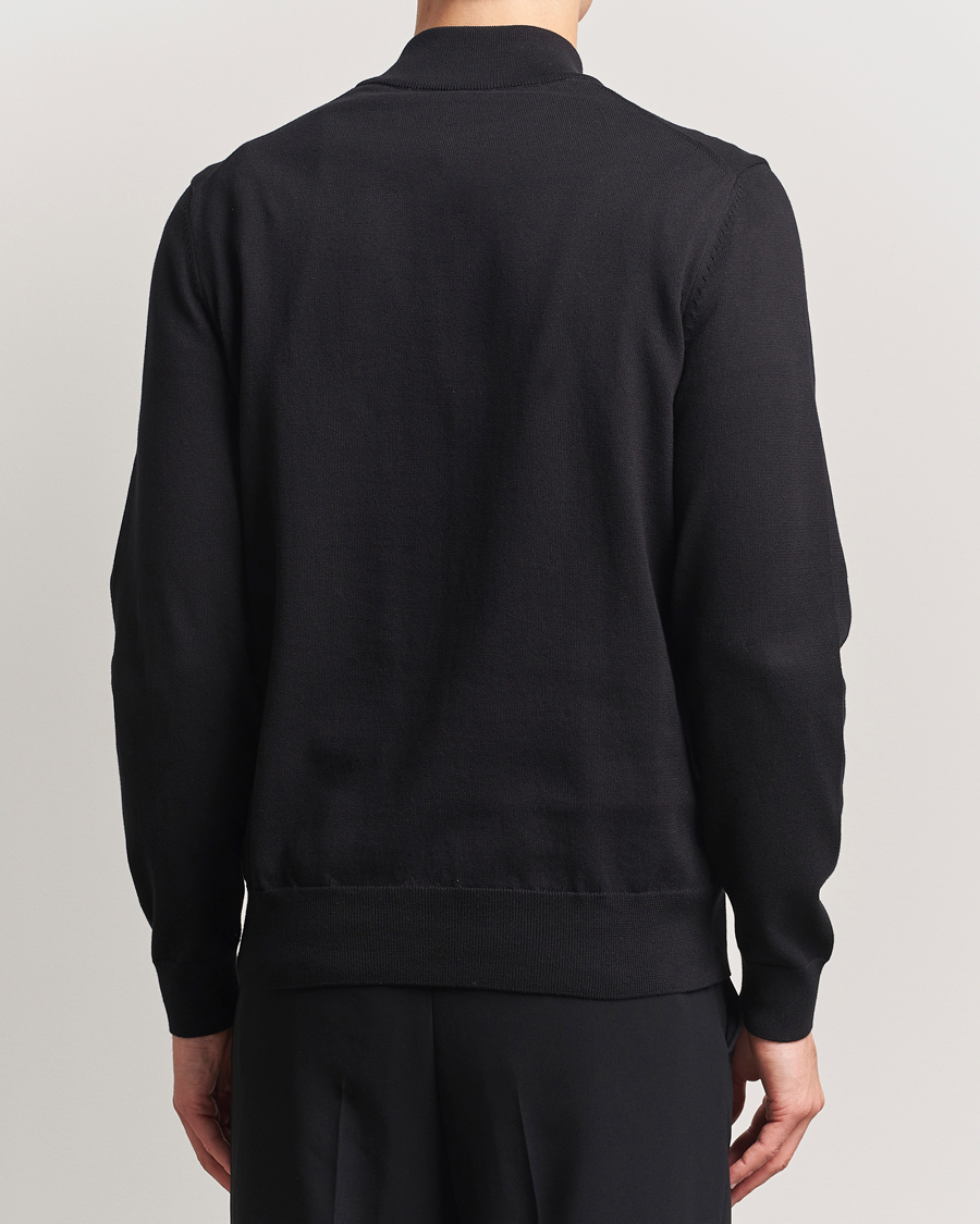 Mies | Puserot | BOSS BLACK | Padro Cotton Knitted Half Zip Black