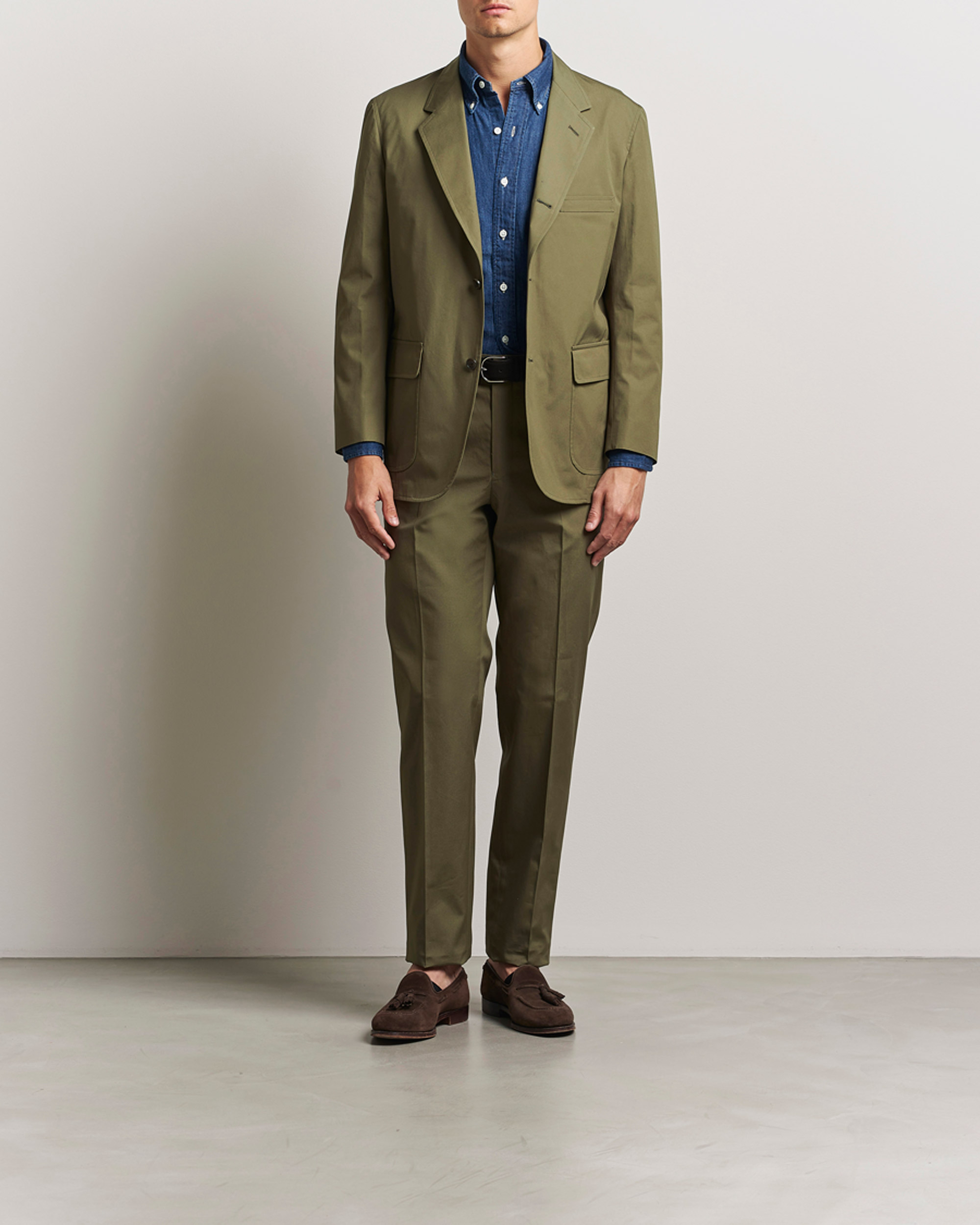 Mies | Housut | Kamakura Shirts | Cotton Ivy Trousers Olive