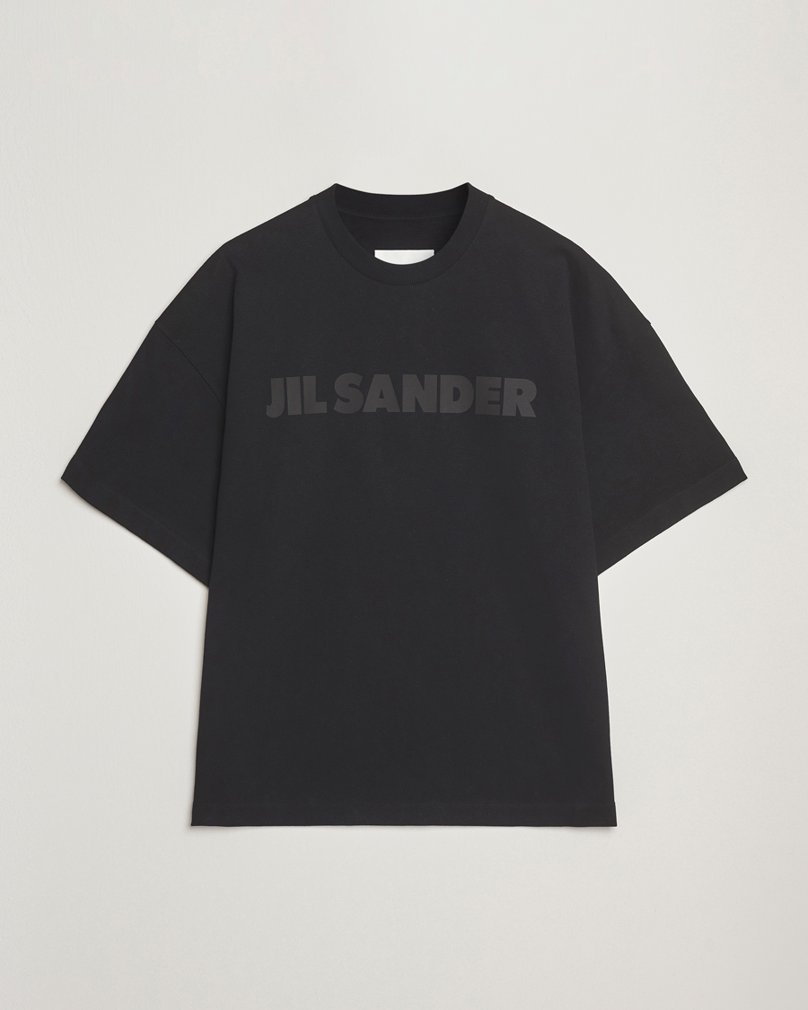Mies | T-paidat | Jil Sander | Round Collar Tonal Logo T-Shirt Black