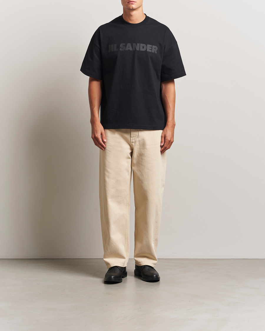 Mies | T-paidat | Jil Sander | Round Collar Tonal Logo T-Shirt Black