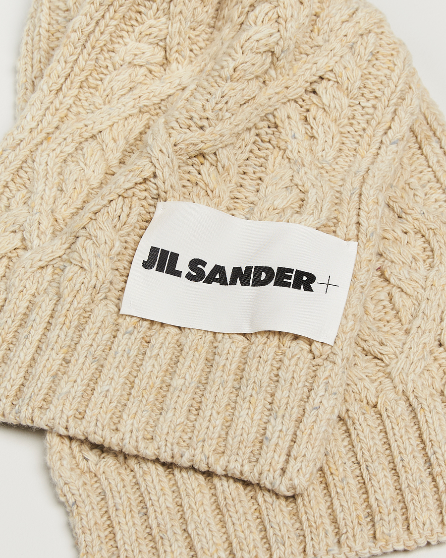 Mies | Jil Sander Wool Donegal Cable Scarf Natural | Jil Sander | Wool Donegal Cable Scarf Natural