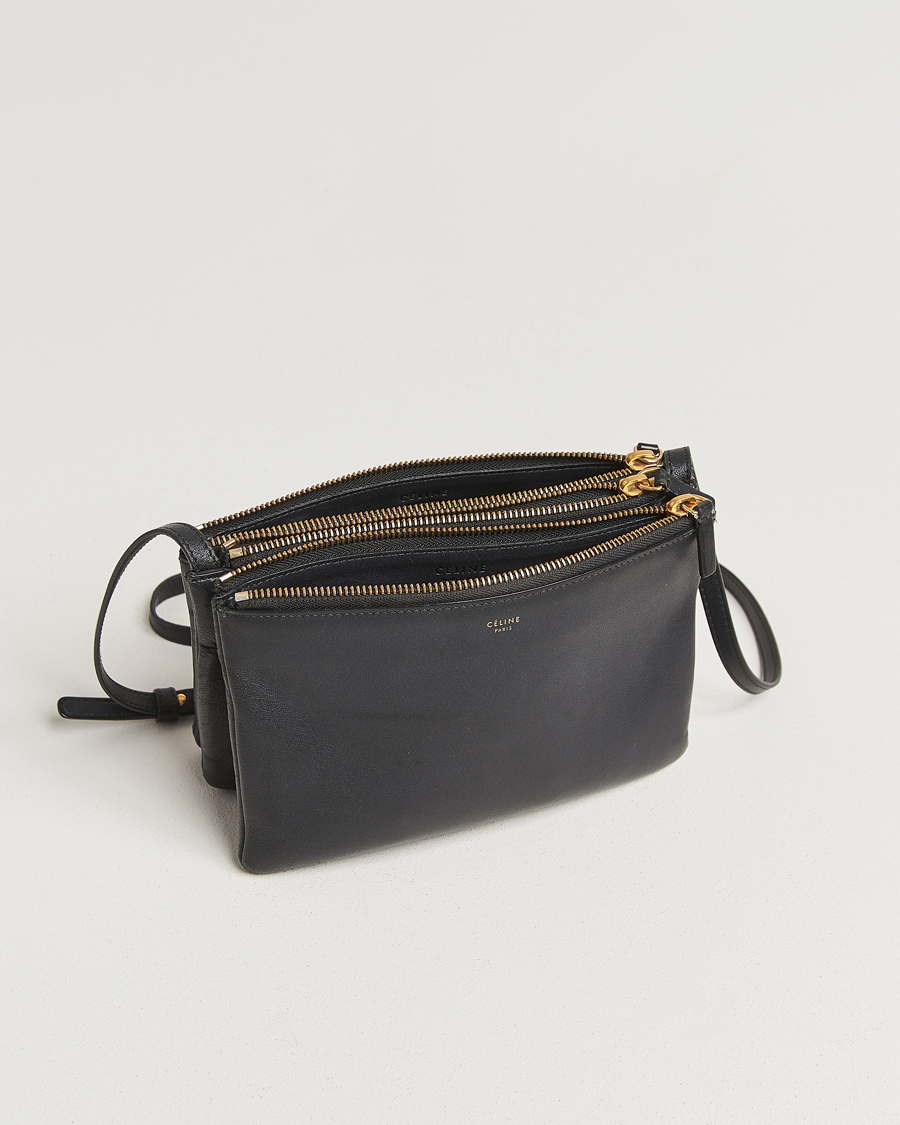 Mies | Celine Pre-Owned Trio Bag Small Leather Black | Celine Pre-Owned | Trio Bag Small Leather Black
