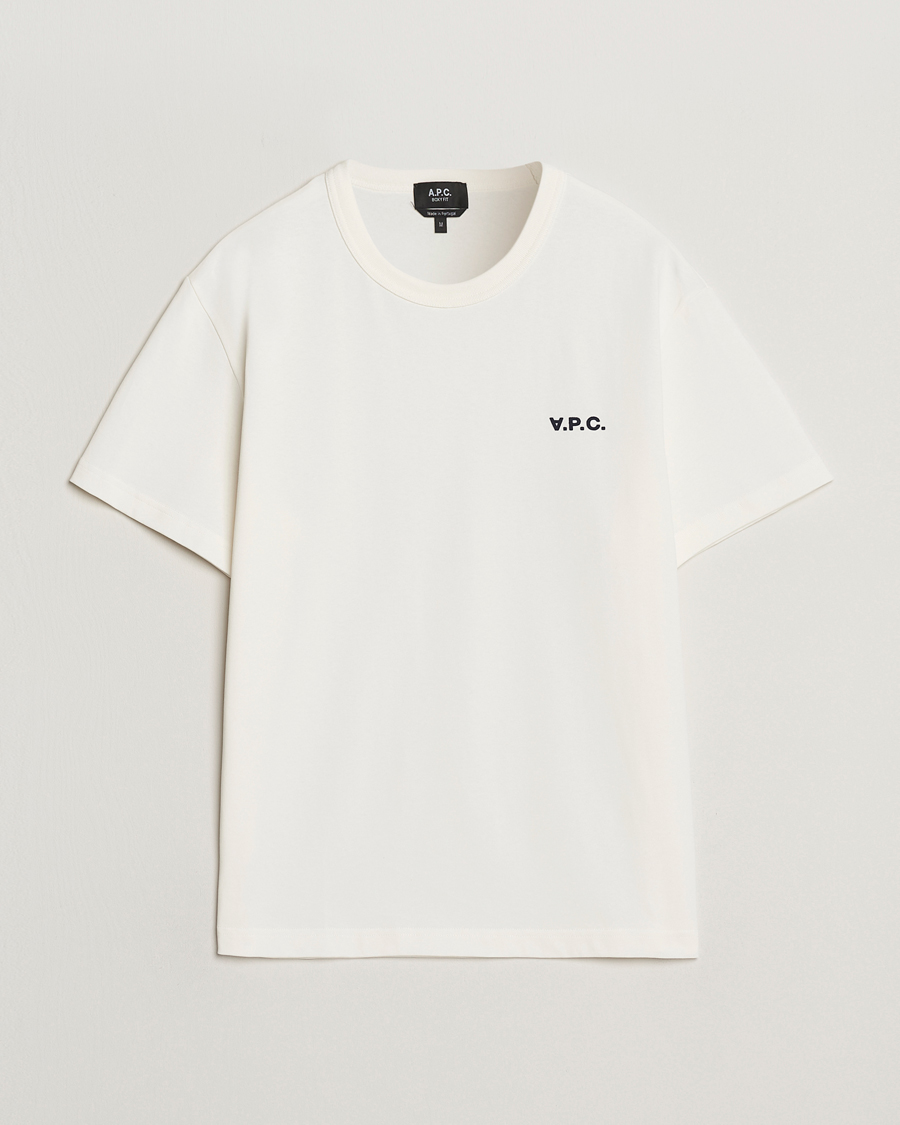 Mies | T-paidat | A.P.C. | Boxy Fit Petit VPC T-Shirt White/Dark Navy