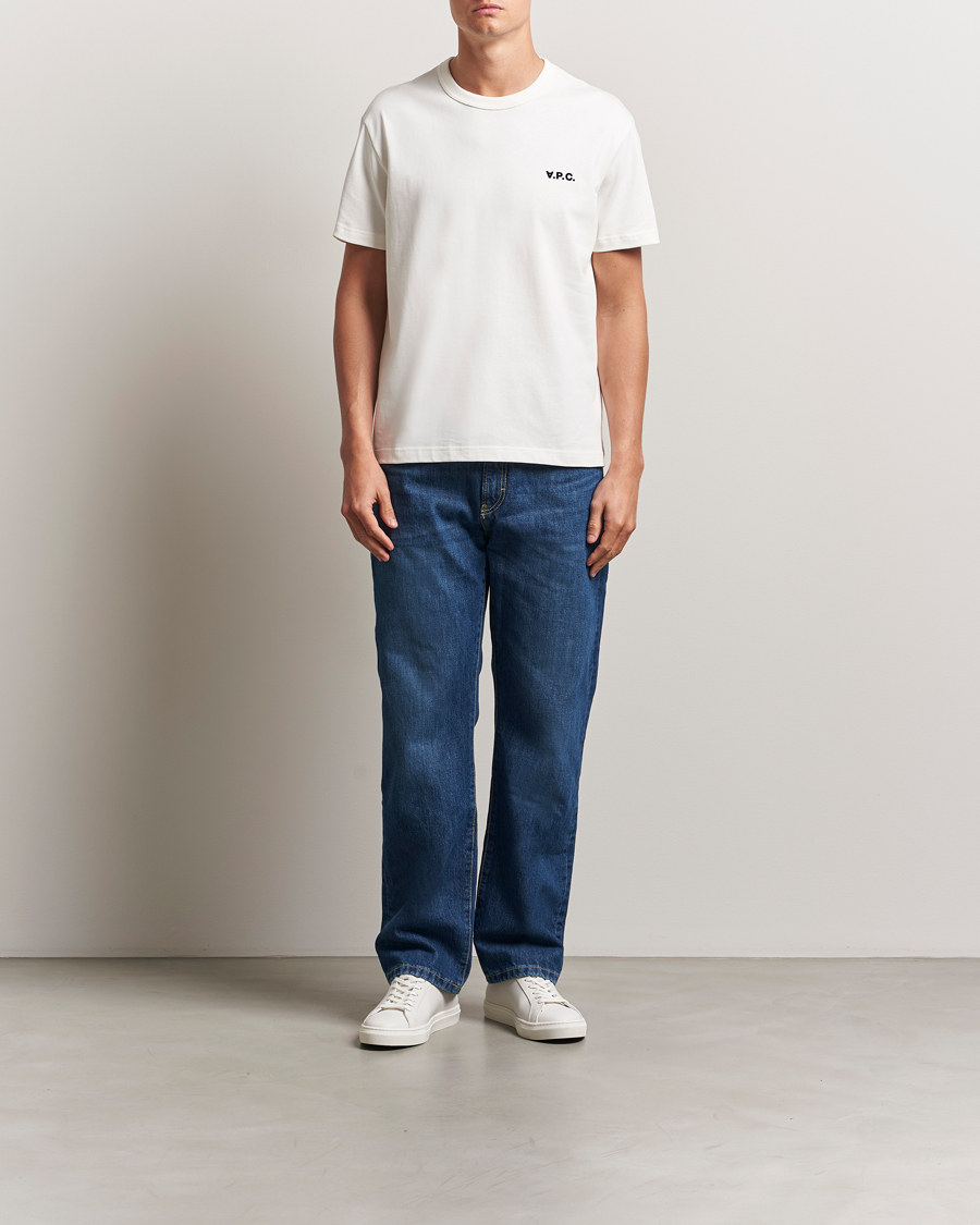 Mies | T-paidat | A.P.C. | Boxy Fit Petit VPC T-Shirt White/Dark Navy
