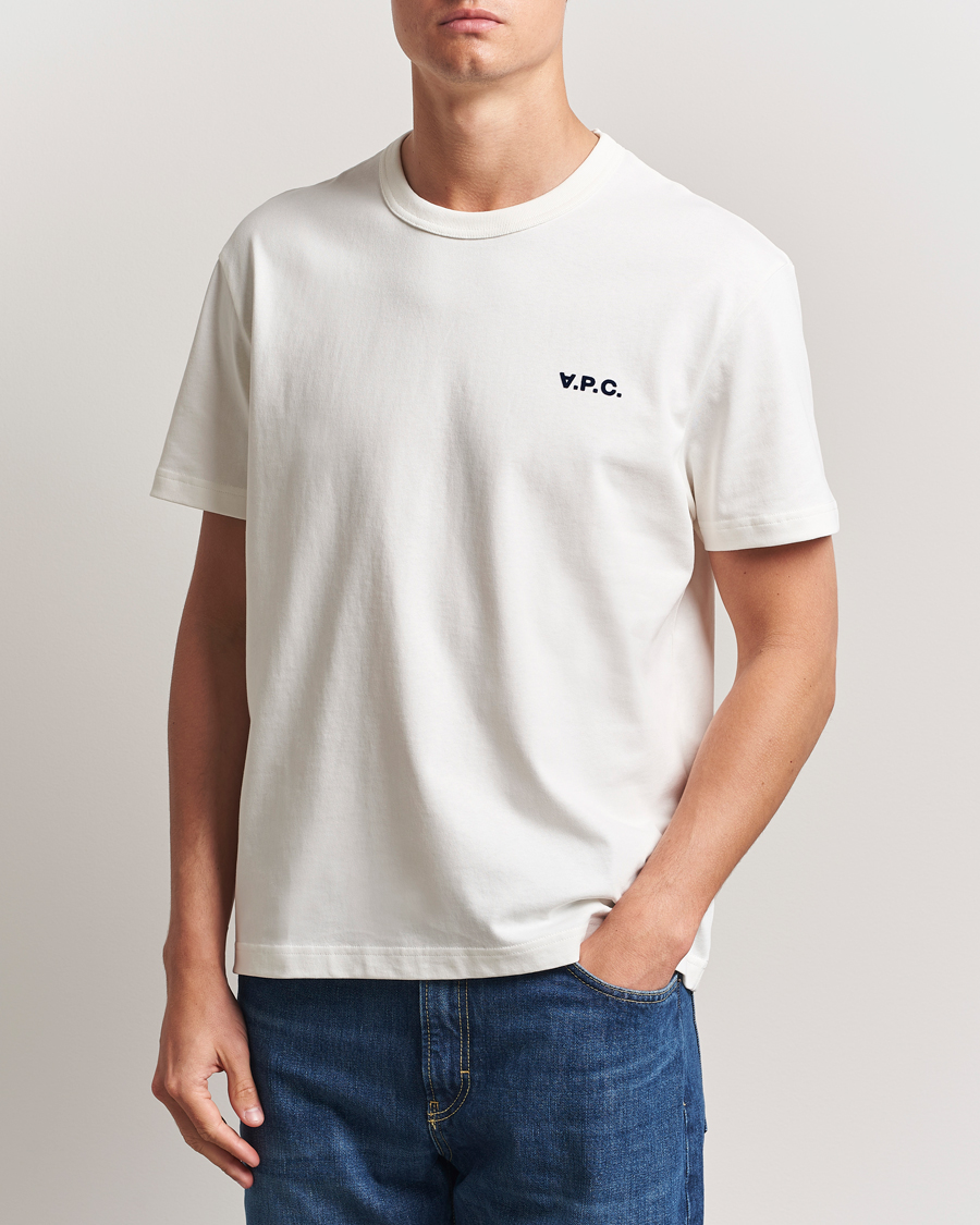 Mies | T-paidat | A.P.C. | Boxy Fit Petit VPC T-Shirt White/Dark Navy