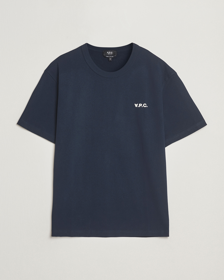 Mies | T-paidat | A.P.C. | Boxy Fit Petit VPC T-Shirt Dark Navy/Ecru