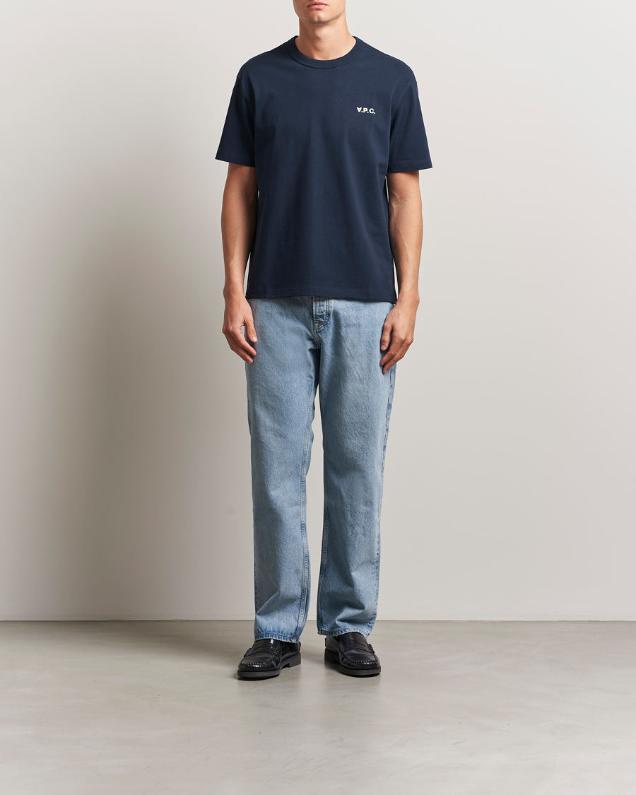 Mies | T-paidat | A.P.C. | Boxy Fit Petit VPC T-Shirt Dark Navy/Ecru
