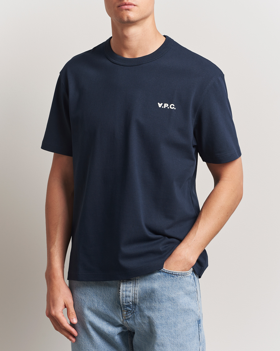 Mies | T-paidat | A.P.C. | Boxy Fit Petit VPC T-Shirt Dark Navy/Ecru